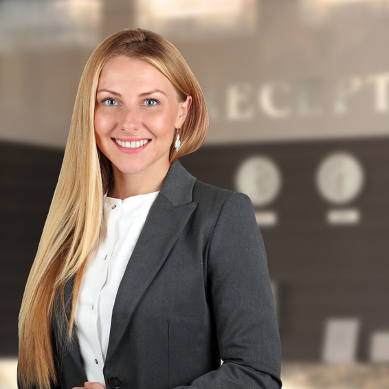 The Beautiful smiling business woman portrait. Smiling female receptionist